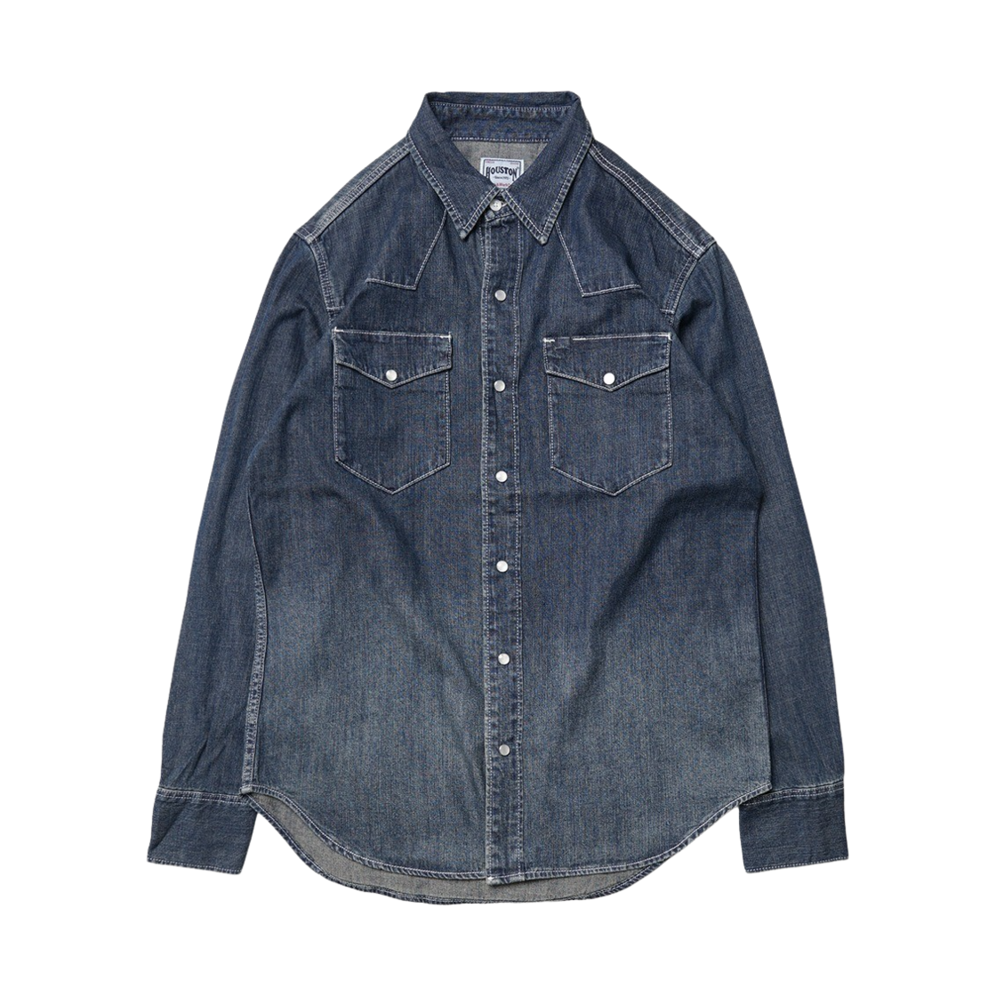 휴스턴 재팬 USA 코튼 데님 웨스턴 셔츠 빈티지 워시드 인디고 40695IVW