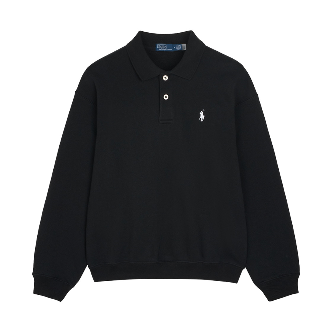 [30%적립] 폴로 랄프 로렌 우먼 폴로 칼라 플리스 풀오버 블랙 - 24FW