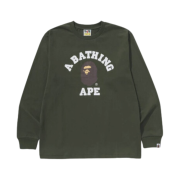 BAPE College L/S T-Shirt Olive Drab