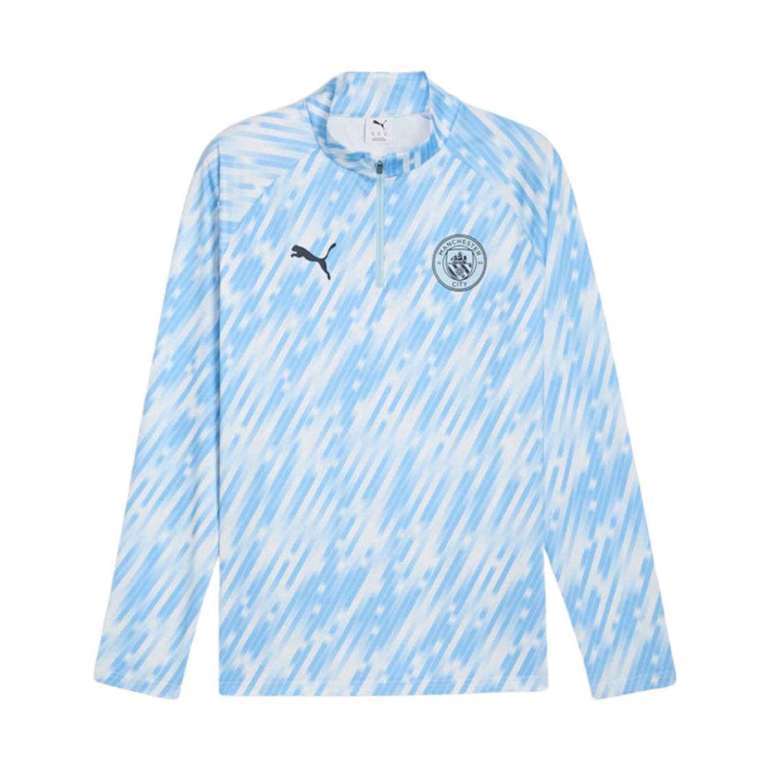 푸마 맨체스터 시티 2025/26 프리 매치 쿼터 집 탑 실버 스카이 (논 마킹 버전)(Puma Manchester City 2025/26 Prematch Quarter Zip Top Silver Sky (Non Marking Ver.)) - 1