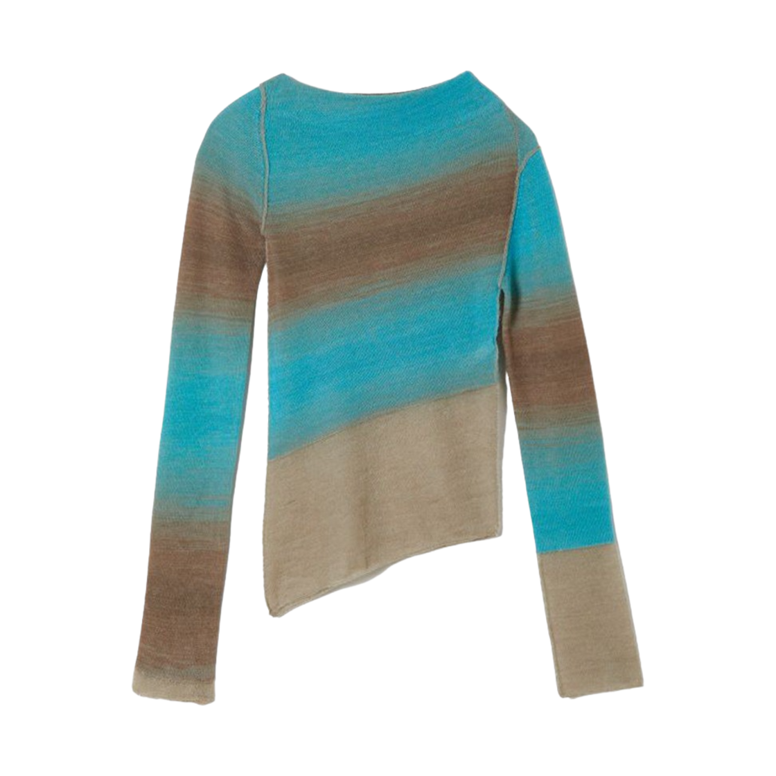 KM4BTSLPZ02BL Perverze Women Double Face Knit Tops Blue