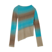 Perverze Women Double Face Knit Tops Blue