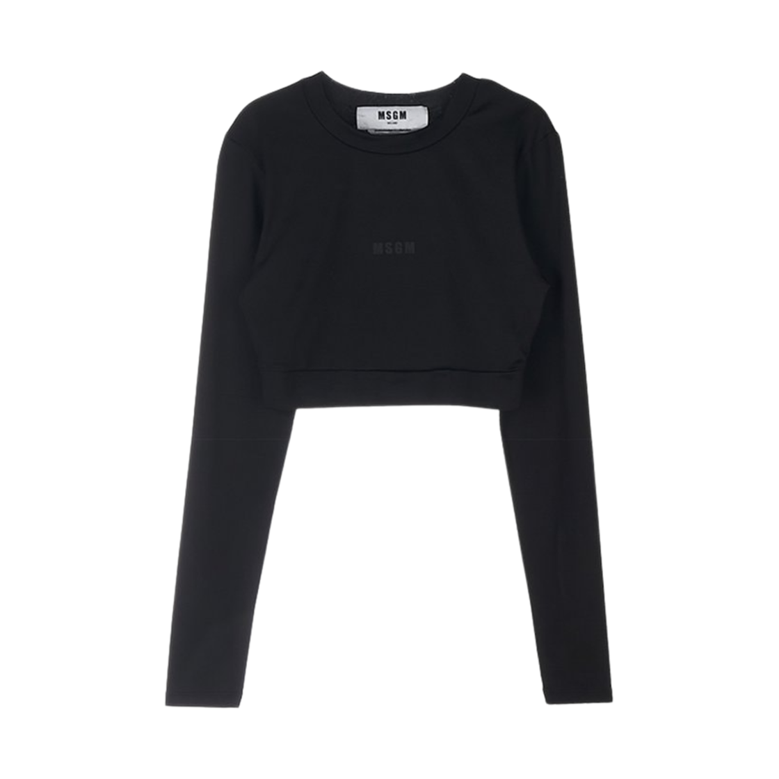 3441MDM183-237279-99 (W) MSGM Long Sleeve Cropped Top Black