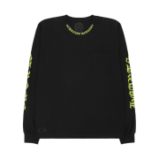Chrome Hearts Neck Script Logo Long Sleeve T-Shirt Black Lime