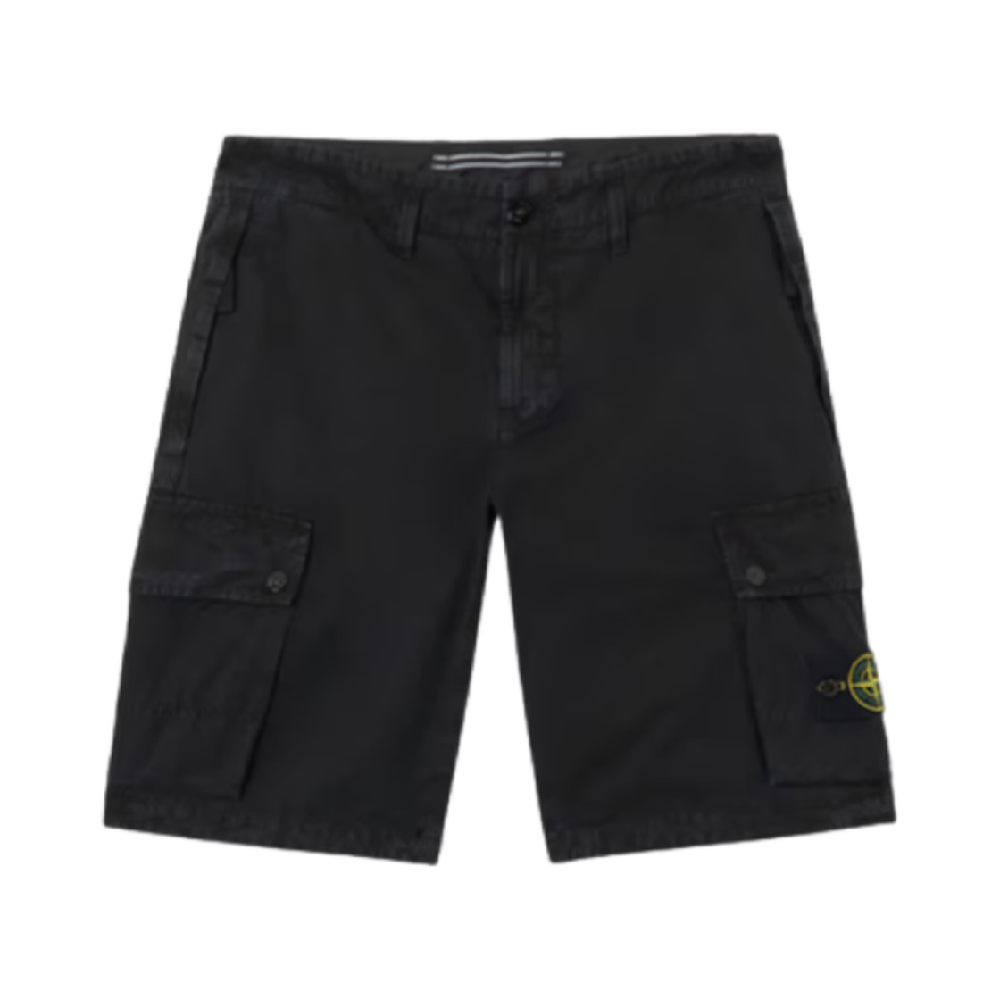스톤 아일랜드 L100011 브러쉬드 오가닉 코튼 올드 이펙트 지퍼 포켓 디테일 슬림 핏 카고 버뮤다 쇼츠 블랙 - 25SS(Stone Island L100011 Brushed Organic Cotton Old Effect Zipper Pockets Details Slim Fit Cargo Bermuda Shorts Black - 25SS)