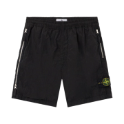 Stone Island L100013 Nylon Metal in Econyl Regular Fit Bermuda Shorts with Double Zip Pockets Black - 25SS