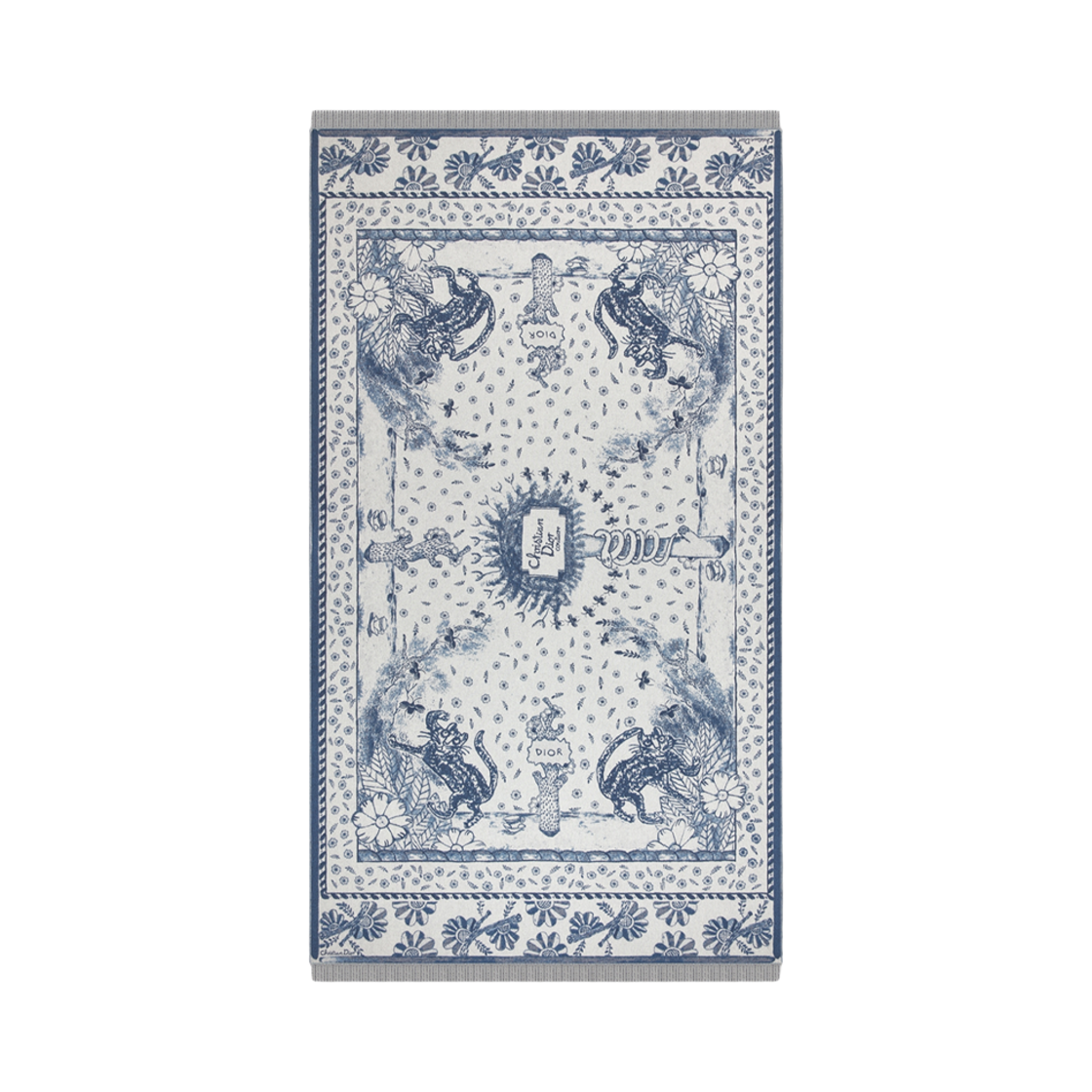 58Z0001A0014-C885 Dior x Hylton Nel Blanket Wool and Cashmere Gray Blue