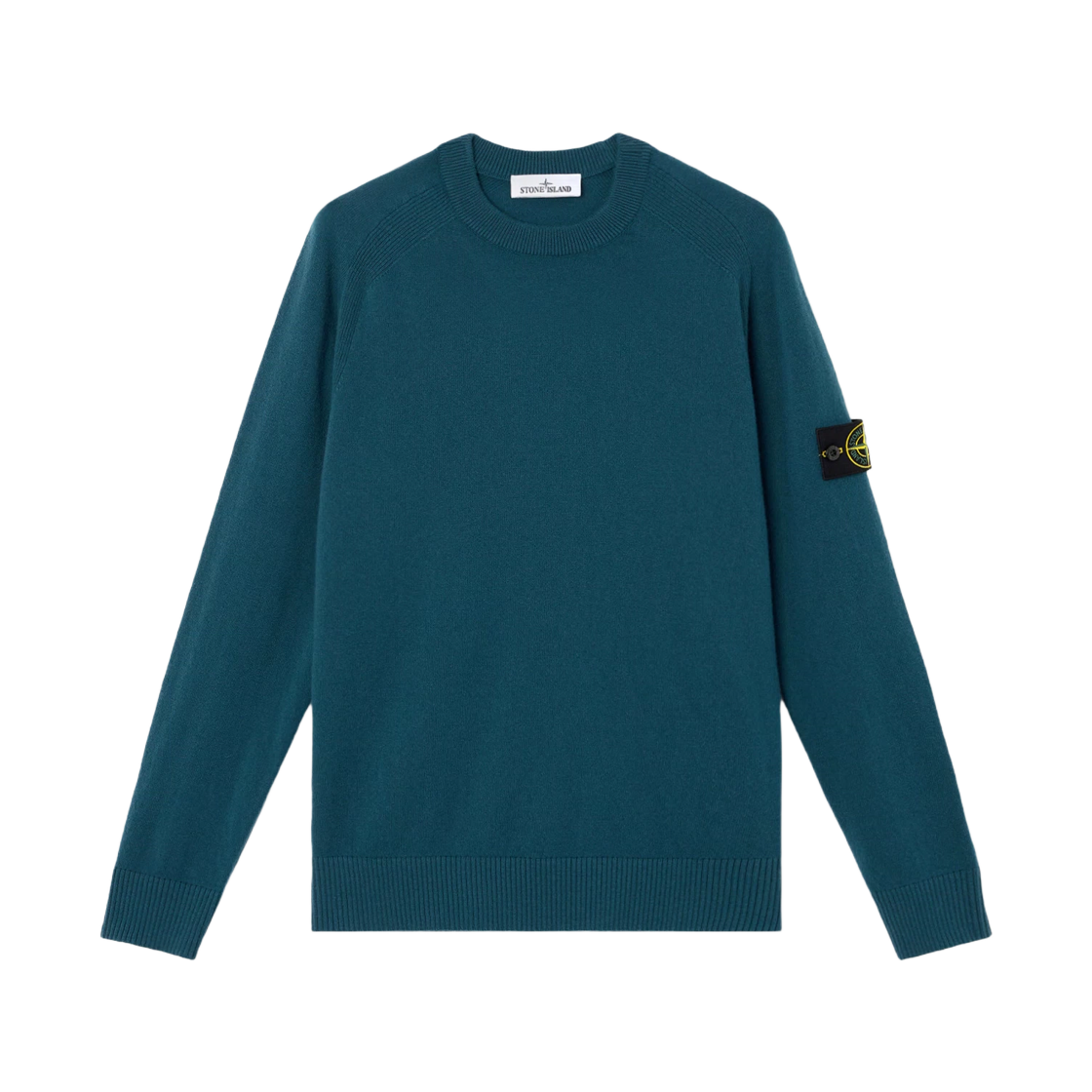 K2S1551000-45S00B4-V0057 Stone Island 5100045 Light RWS Geelong Wool Crewneck Jumper with Raglan Sleeves and Ribbed Trims Dark Teal Green - 25FW