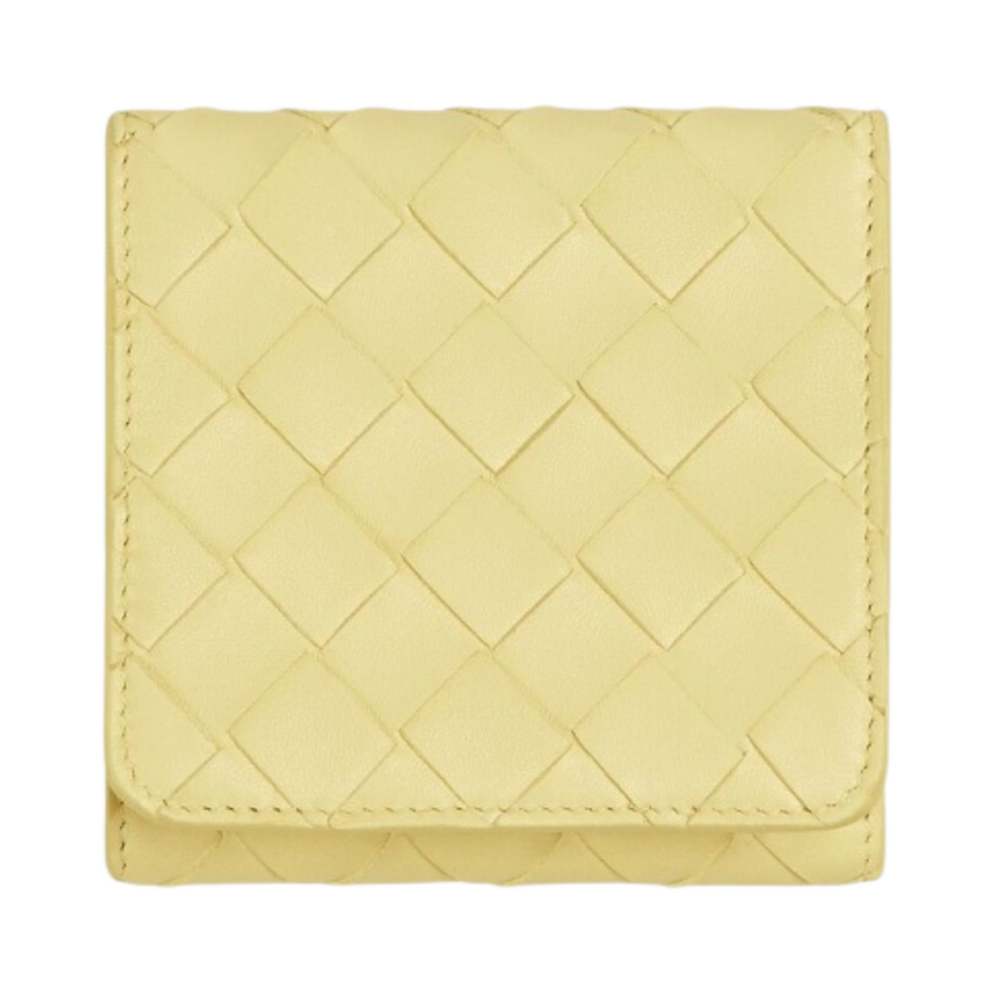 741731VCPP27406 Bottega Veneta Intrecciato Compact Tri-Fold Wallet Ice Cream