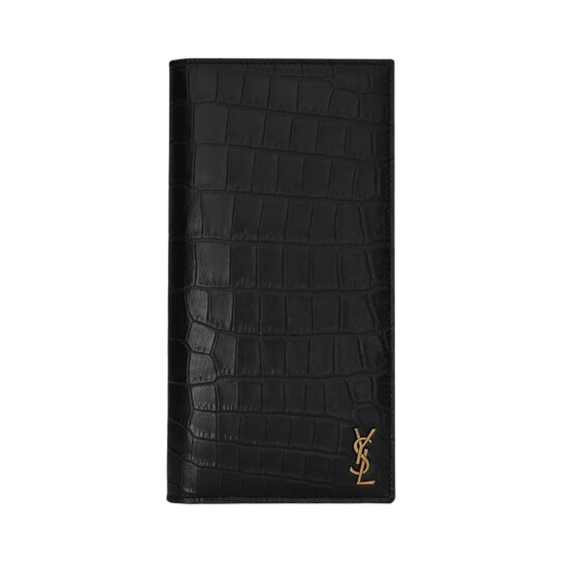 생로랑 타이니 카산드라 컨티넨탈 월렛 크로커다일 엠보스 매트 레더 블랙(Saint Laurent Tiny Cassandre Continental Wallet in Crocodile-Embossed Matte Leather Black) - 1