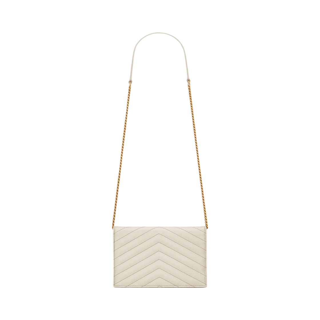 생로랑 카산드라 엔벨로프 체인 월렛 그레인 드 뿌드르 레더 크라마 소프트(Saint Laurent Cassandre Envelope Chain Wallet In Grain De Poudre Leather Crema Soft) - 2