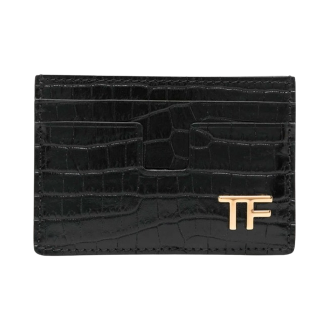 YT232-LCL168G-1N001 Tom Ford Logo Leather Card Holder Black