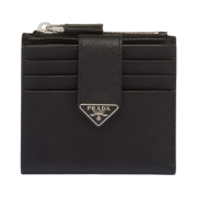 Prada Saffiano Leather Card Holder Black
