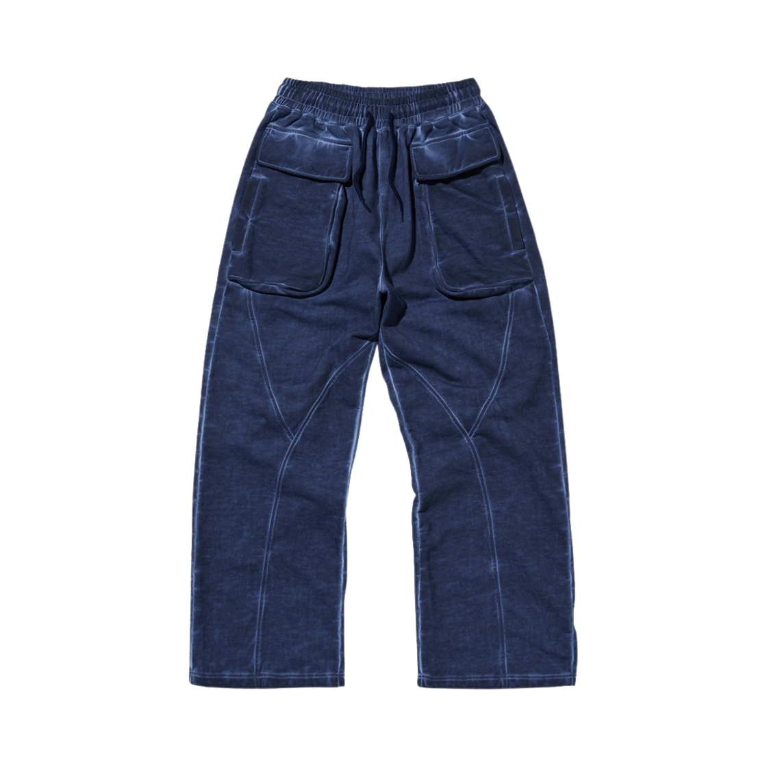 스웨이드 컷 아웃 스웨트팬츠 네이비(Suade Cut Out Sweat Pants Navy)