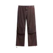 Zara Washed Parachute Pants Red Black