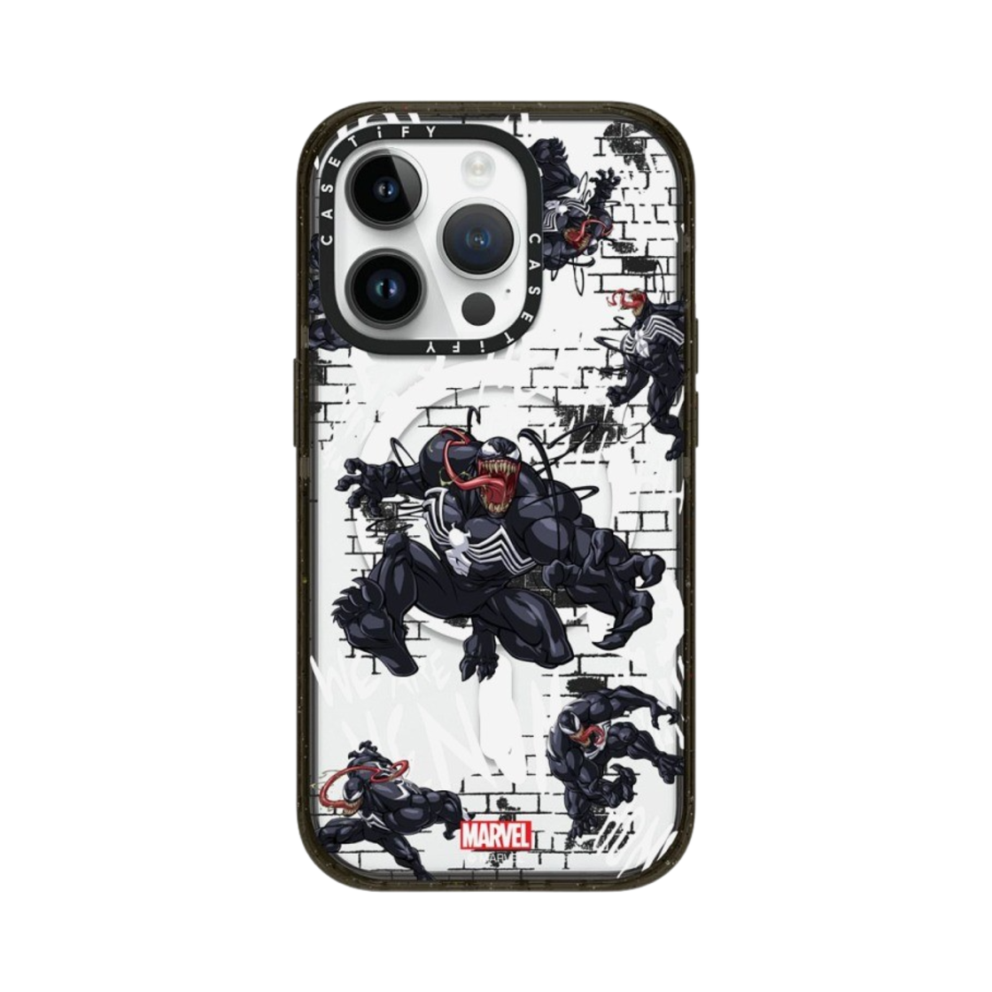 케이스티파이 x 마블 아이폰 베놈 패턴 맥세이프 임팩트 케이스 클리어 블랙(Casetify x Marvel iPhone Venom Pattern Magsafe Impact Case Clear Black) - 1