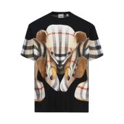 Burberry Thomas Bear Print Cotton Oversized T-Shirt Black