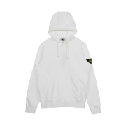 Stone Island 64120 Cotton Fleece Hooded Sweatshirt White - 21FW