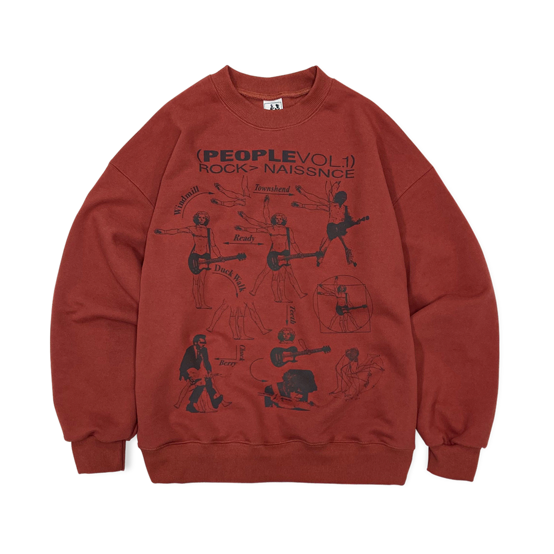 디파이클럽로버스 락네상스 스웨트셔츠 브릭(DEFYCLUBROBBERS Rock Naissnce Sweatshirt Brick) - 1