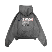 Undermycar POC USA Flag Bonded Sweat Hoodie Gray