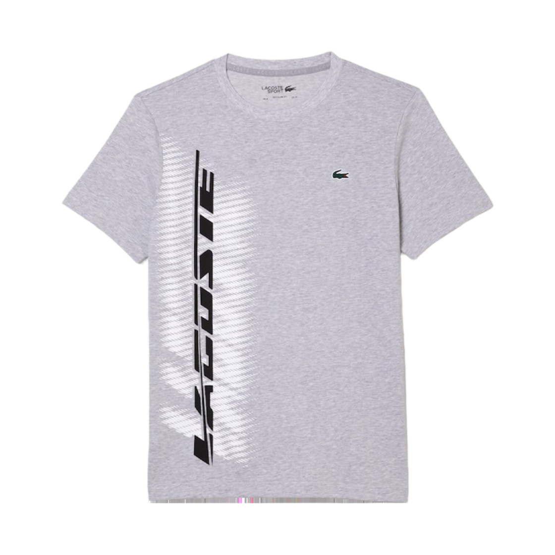 라코스테 그라데이션 레터링 티셔츠 그레이 신(Lacoste Gradation Lettering T-Shirt Grey Chine) - 1