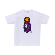 BAPE Color Camo Milo on Ape Head T-Shirt White Purple