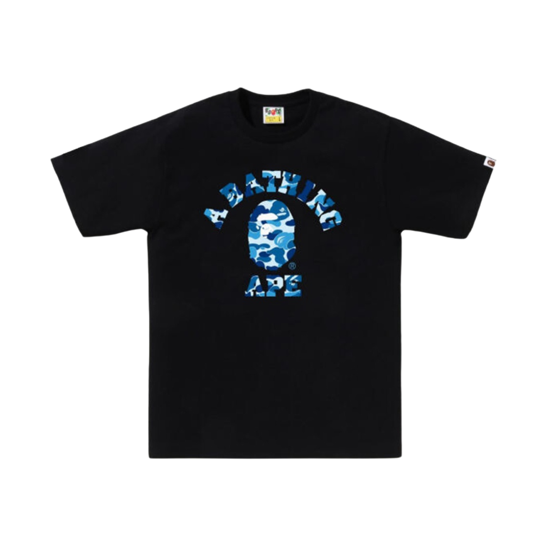 베이프 ABC 카모 컬리지 티셔츠 블랙 블루(BAPE ABC Camo College T-Shirt Black Blue)