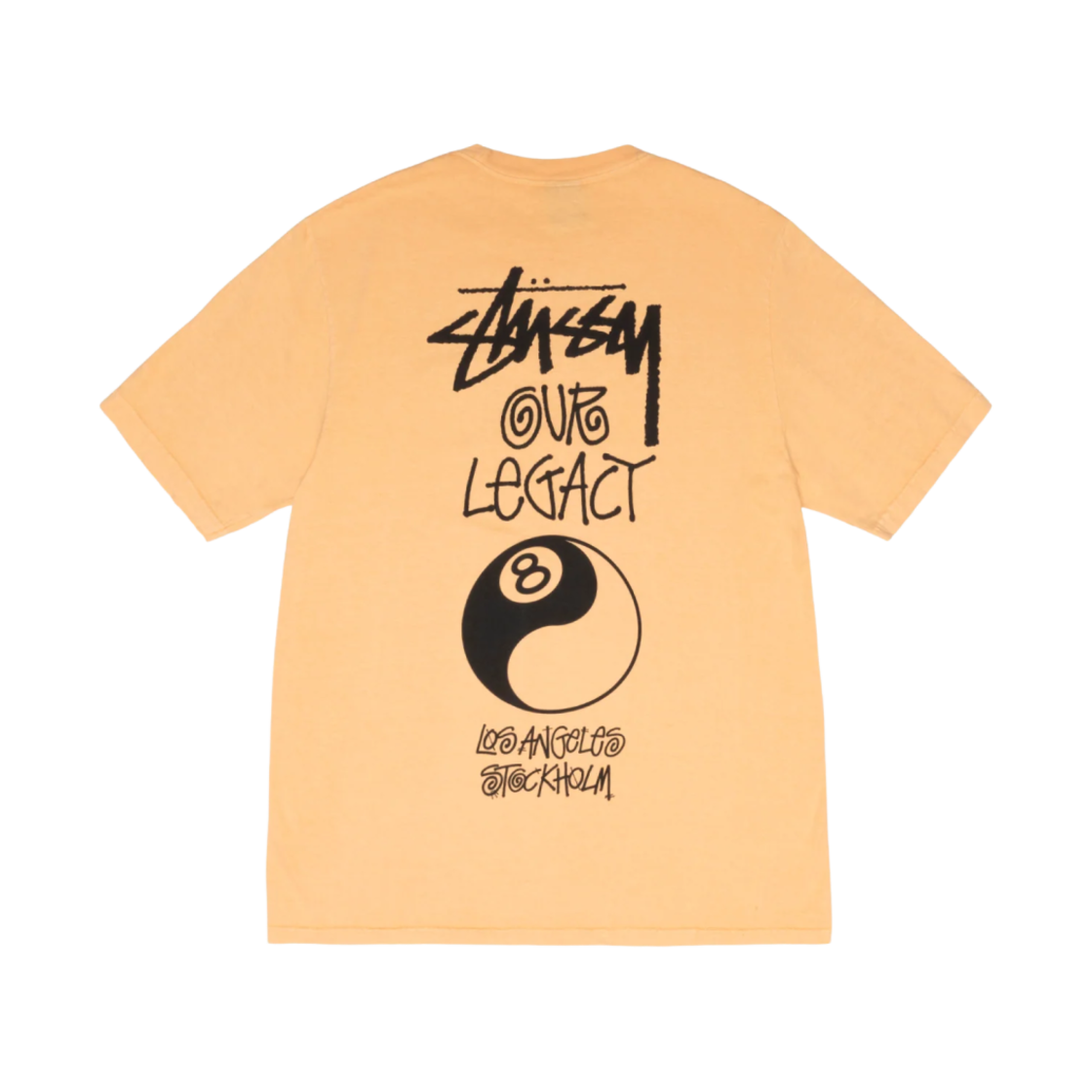 스투시 x 아워레가시 워크샵 8볼 피그먼트 다이드 음양 티셔츠 피치(Stussy x Our Legacy Work Shop 8 Ball Pigment Dyed Yin Yang T-Shirt Peach)