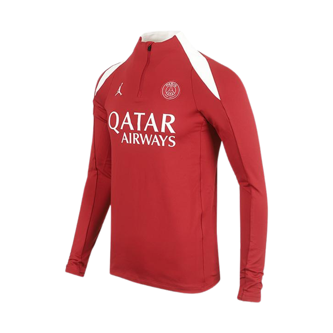 HJ3395-660 Jordan x Paris Saint-Germain Dri-Fit Strike Fourth Drill Top Wings Jordan Red Phantom (Non Marking Ver.)