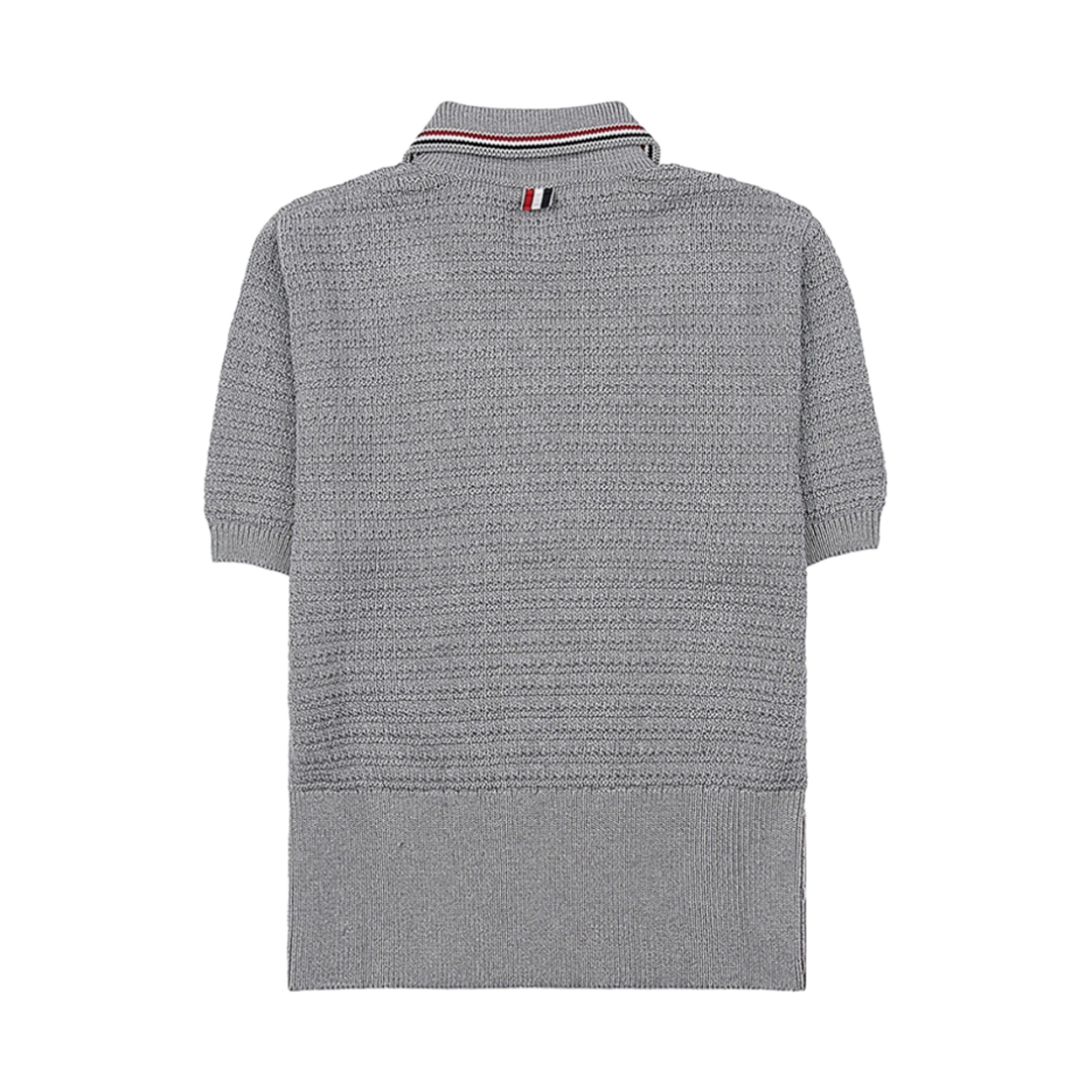 톰브라운 텍스처 스티치 코튼 숏슬리브 폴로 라이트 그레이(Thom Browne Textured Stitch Cotton Short Sleeve Polo Light Grey) - 2