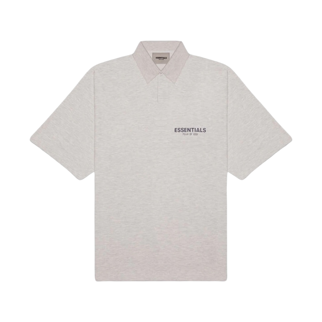 에센셜 숏슬리브 박시 폴로 헤더 오트밀/다크 헤더 오트밀 - 20FW