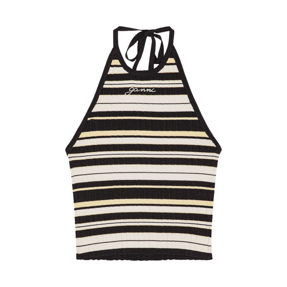 K2227-999 (W) Ganni Future Rib Halterneck Top Multicolor