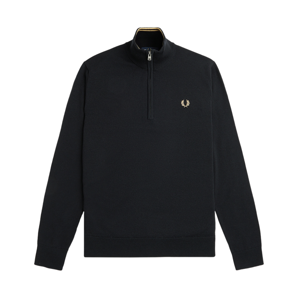 AFPM2437624-198 Fred Perry Classic Half Zip Knit Black