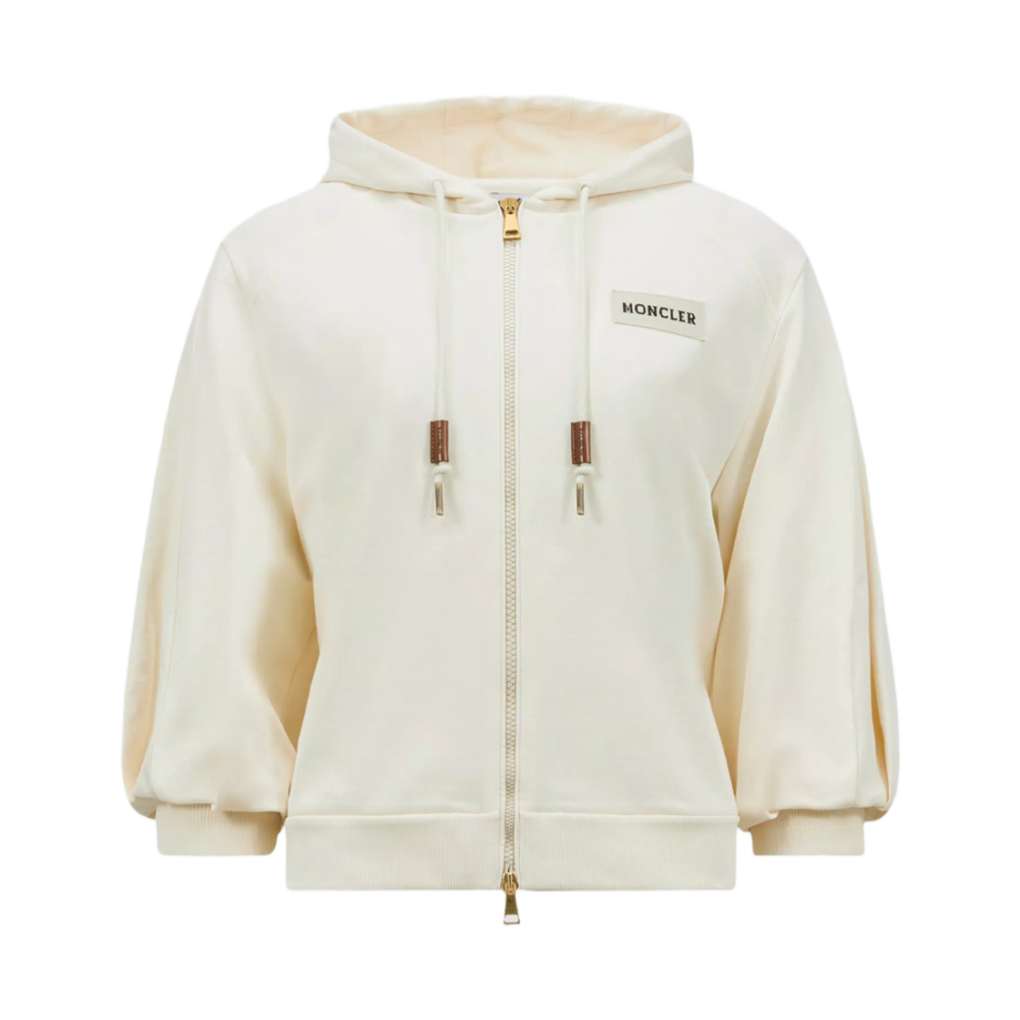 (W) 몽클레르 코튼 집업 후드 화이트 - 25SS((W) Moncler Cotton Zip Up Hoodie White - 25SS) - 1