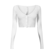 (W) Alo Yoga Ribbed Cropped Whisper Cardigan White