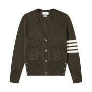 Thom Browne Shetland 4-Bar Classic Cardigan Dark Green