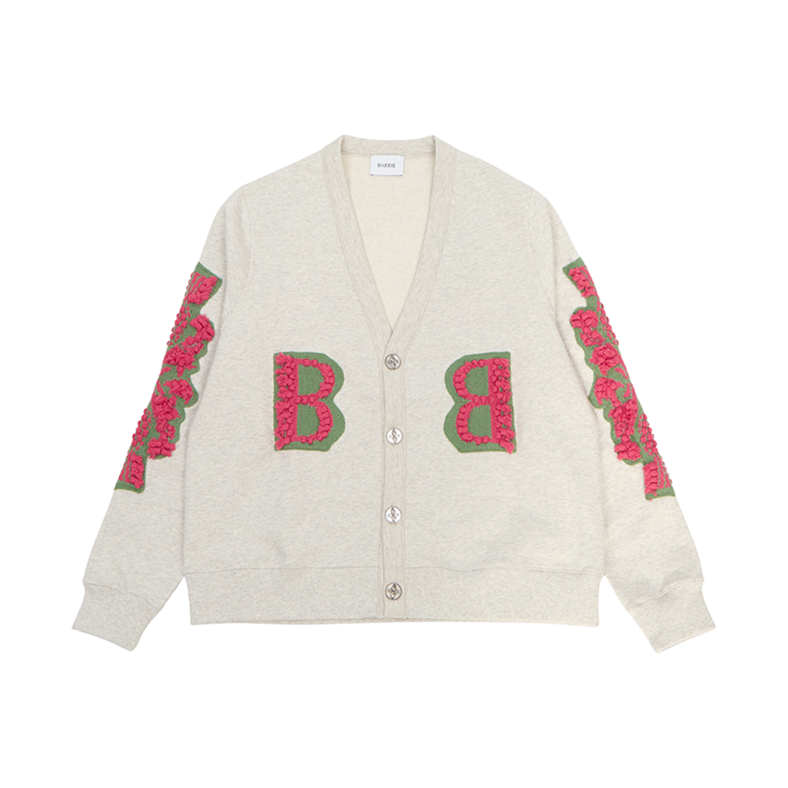 (W) 배리 로고 캐시미어 가디건 그레이((W) Barrie Logo Cashmere Cardigan Grey)