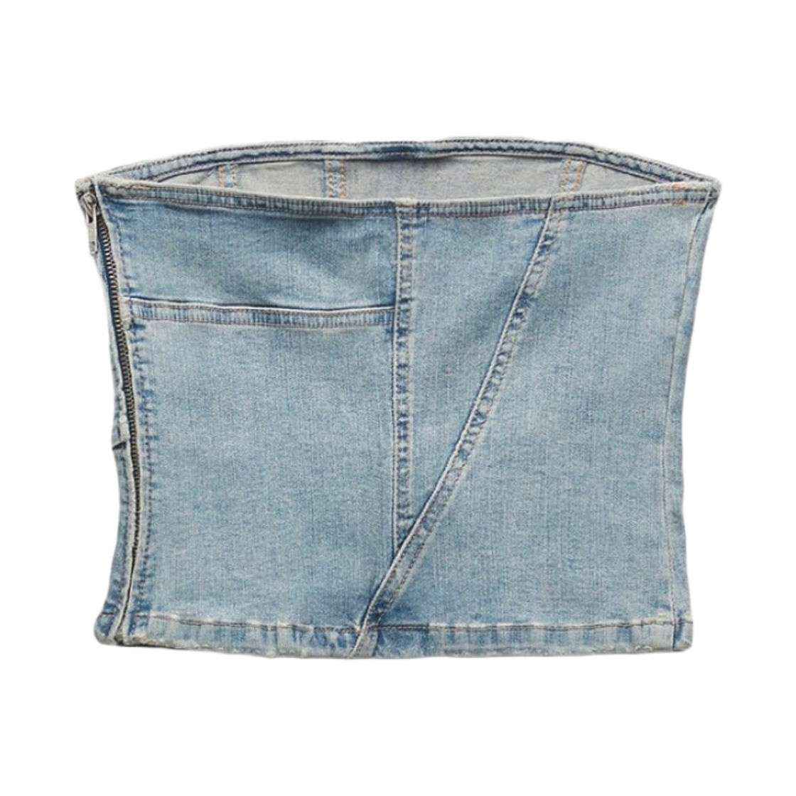 (W) 자라 TRF 데님 탑 블루((W) Zara TRF Denim Top Blue) - 2