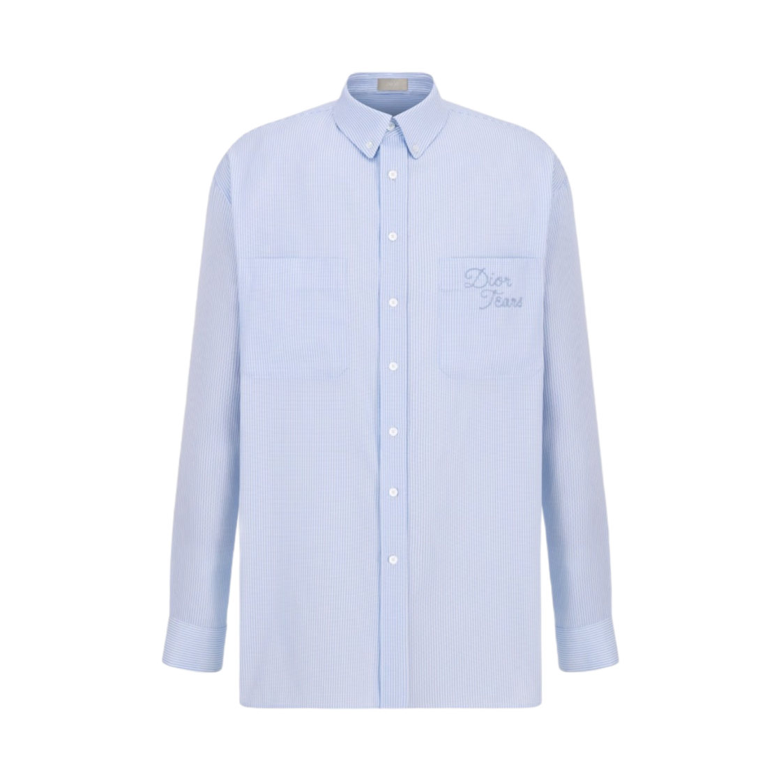 디올 x 데님 티어스 디올 티어스 셔츠 코튼 옥스퍼드 블루 스트라이프