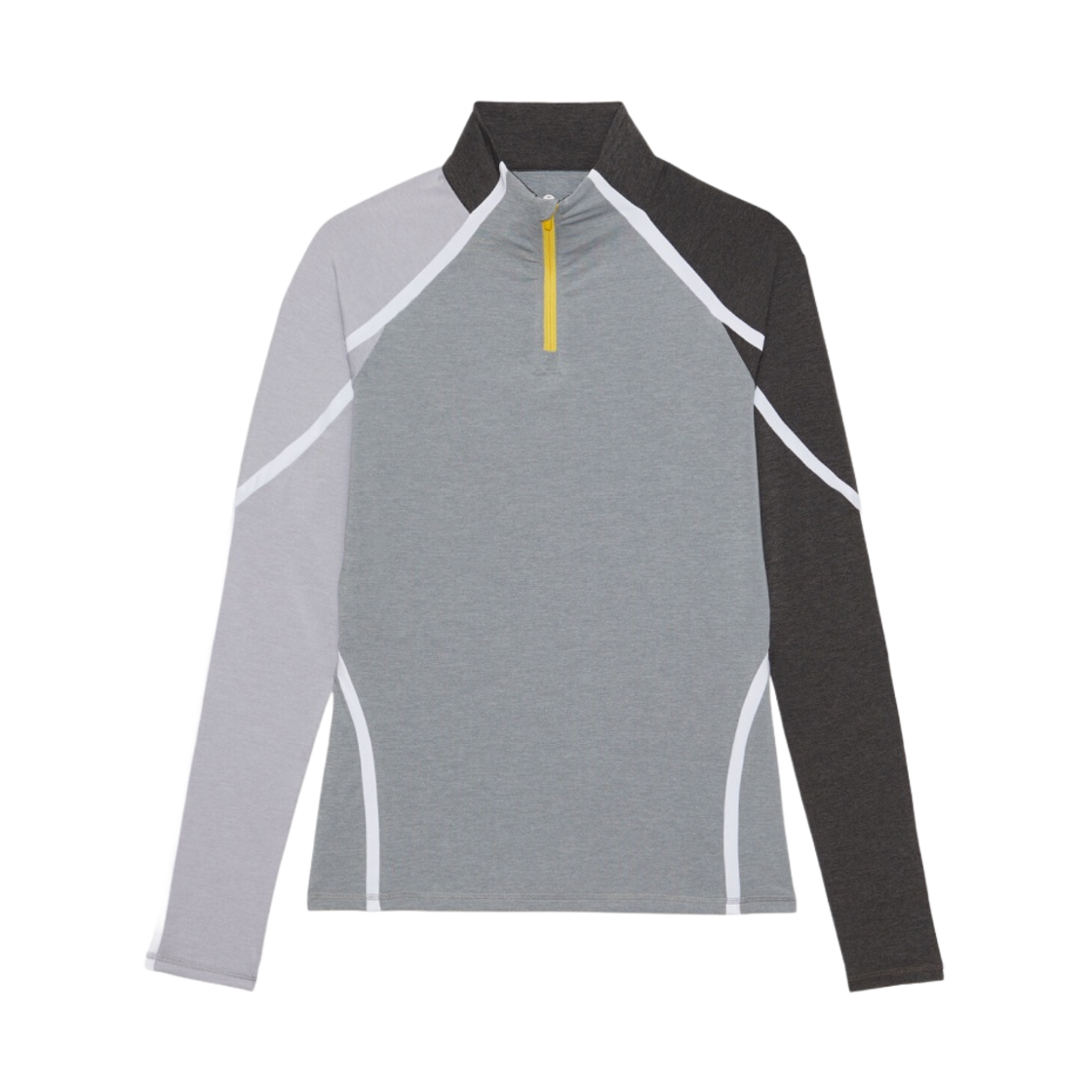 (W) 지포어 쿼터 집 미드 레이어 컬러 블록 테크 저지 라이트 헤더 그레이((W) G/Fore Quarter Zip Mid Layer Colour Block Tech Jersey Light Heather Grey) - 1