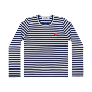 Play Comme des Garcons x Invader Striped LS T-Shirt Navy White