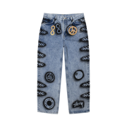 Stussy x Dries Van Noten Hand Stencilled Jean Washed Blue