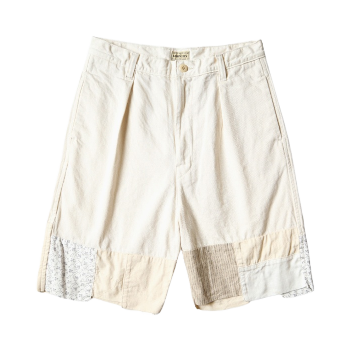 캐피탈 10온즈 화이트 데님 쇼츠 후터 리메이크 키나리(Kapital 10 oz. White Denim Shorts Hutter Remake Kinari) - 1