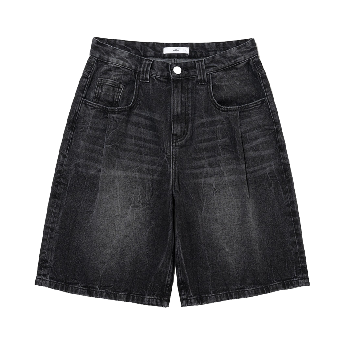 ML196WBK Millo Archive Denim Bermuda Pants Washed Black - 대표 이미지 #1