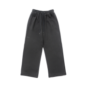WET TAG Wide Sweat Pants With Wrap Skirt Charcoal