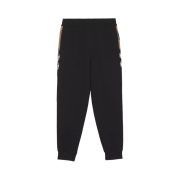 (W) Burberry Check Panel Cotton Jogging Pants Black