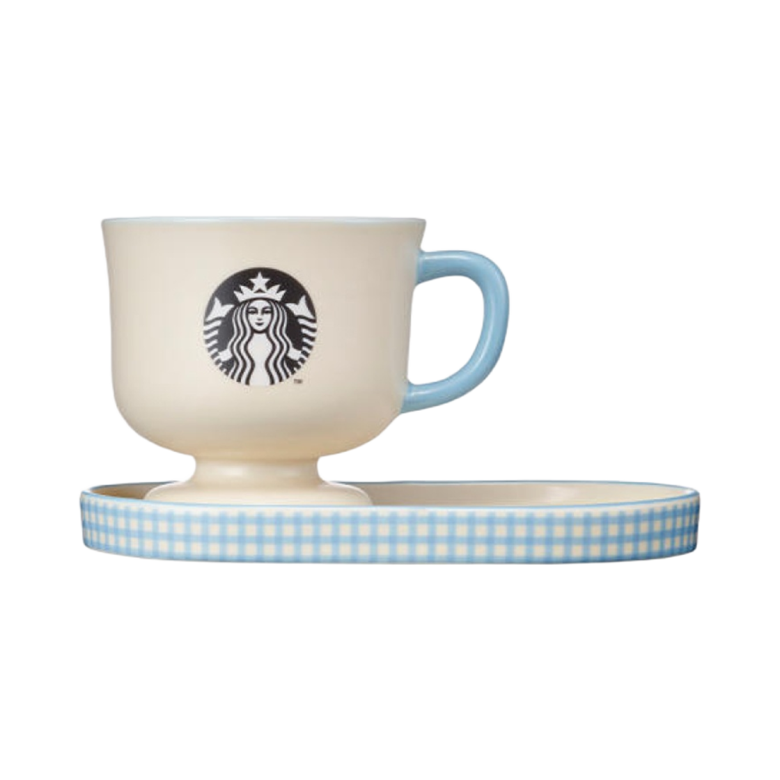 - Starbucks 21 Spring Ceramic Blue Mug & Saucer 237ml