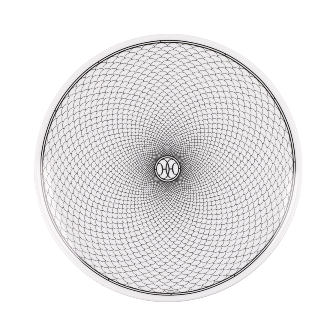ITMOBSP6IE3N Hermes H Deco Dinner Plate in White and Black