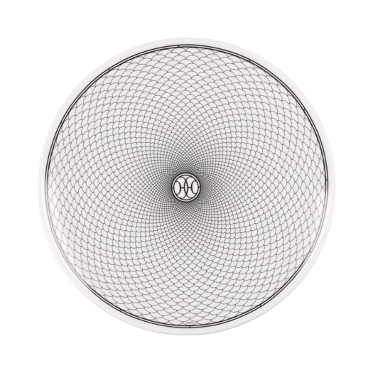 P037001P [S등급] Hermes Vintage H Deco Dinner Plate in White and Black