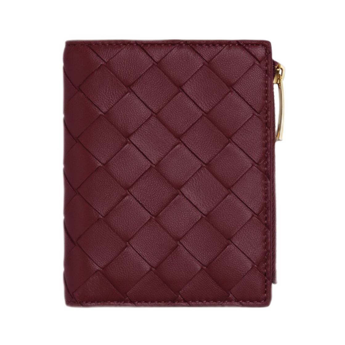 742330VCPP32247 Bottega Veneta Intrecciato Small Bi-Fold Wallet Barolo